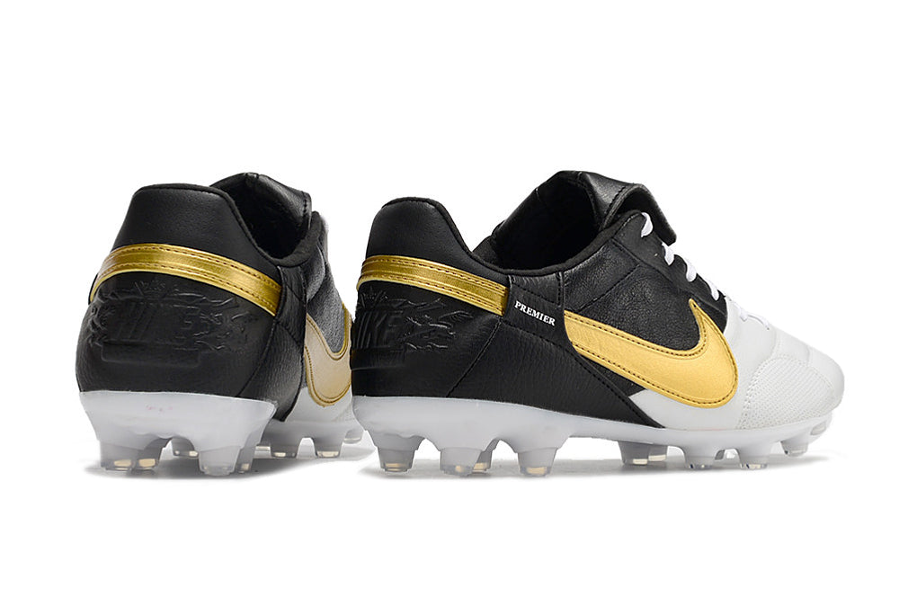 Nike Premier 3 FG Elite - Preto Branco Dourado