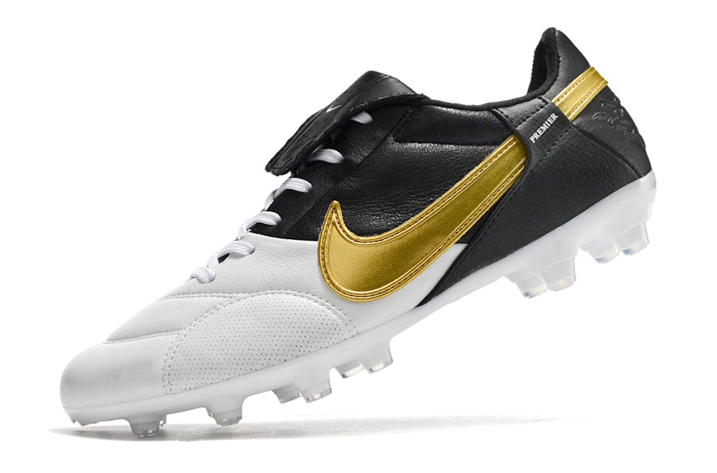 Nike Premier 3 FG Elite - Preto Branco Dourado