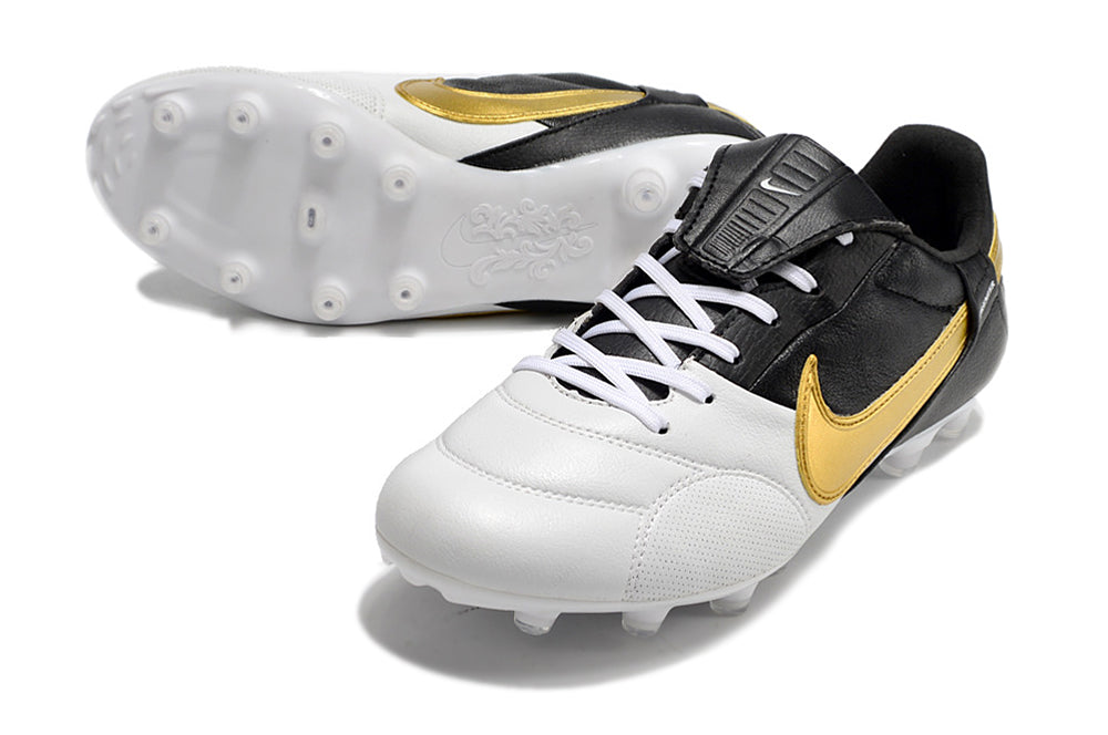 Nike Premier 3 FG Elite - Preto Branco Dourado