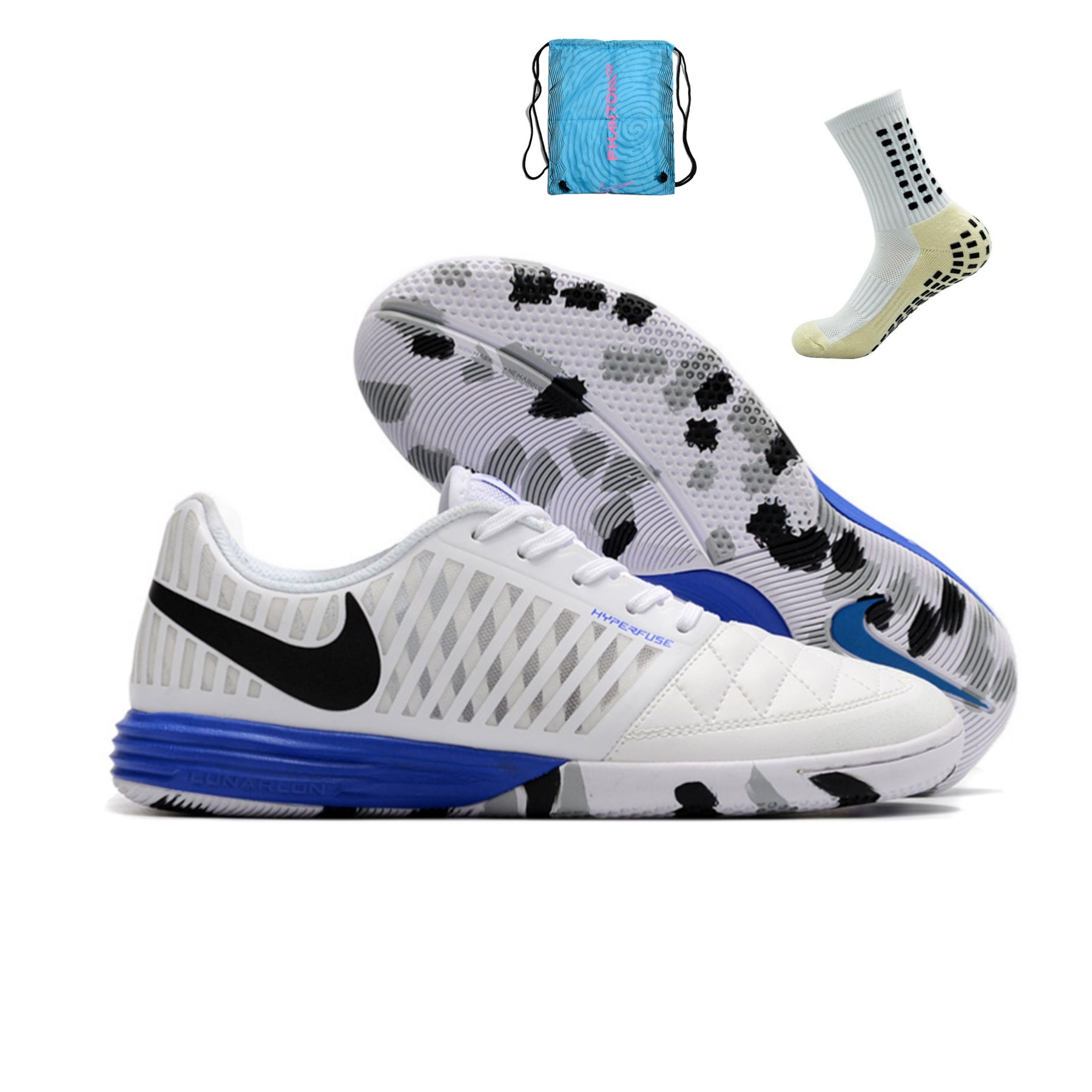 Nike Lunar Gato II Futsal - Branco Azul