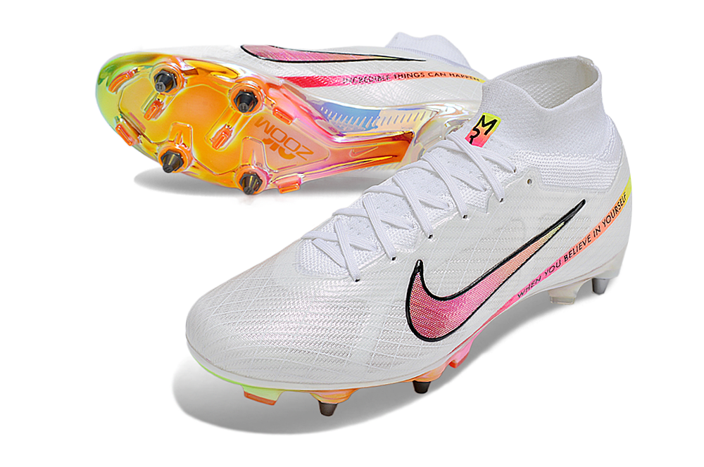 Nike Air Zoom Superfly 9 Elite SG TRAVA MISTA - Branco Rosa