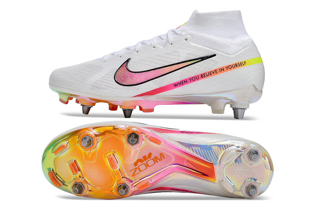 Nike Air Zoom Superfly 9 Elite SG TRAVA MISTA - Branco Rosa