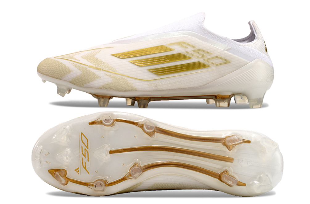 Adidas F50 Elite Laceless FG - Branco Dourado