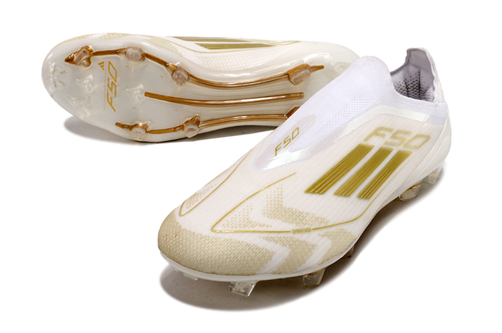 Adidas F50 Elite Laceless FG - Branco Dourado