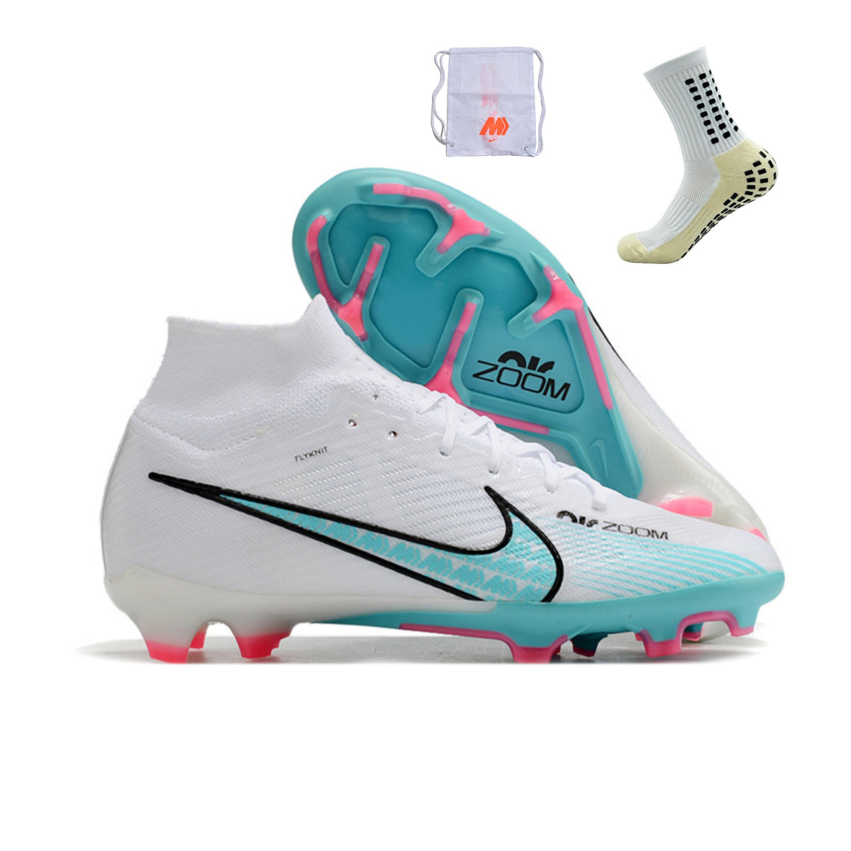 Nike Feminina Air Zoom Superfly 9 FG Elite - Azul Branco