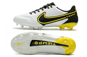 Nike Tiempo Legend 9 Elite FG Preto Branco Amarelo